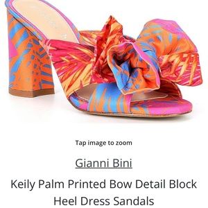 Gianni Bini Keily Palm Bow chunky heel.